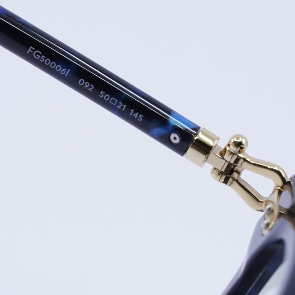 Fred FG50006I 092 Eyeglasses Blue Havana 50mm Square Frame - Picture 8 of 9